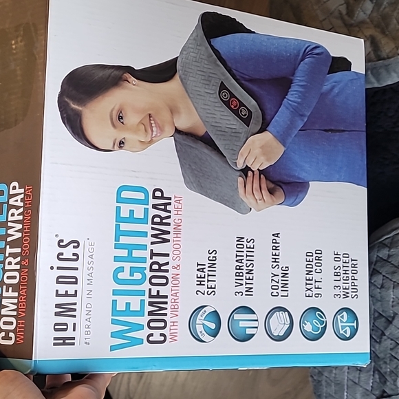 HomeMedics Weighted comfort wrap with vibration & soothing heat. - Picture 1 of 6